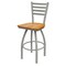 Holland Bar Stool Co 36" Swivel Bar Stool, Nickel Finish, Med Oak Seat 41036ANMedOak - alternate 1